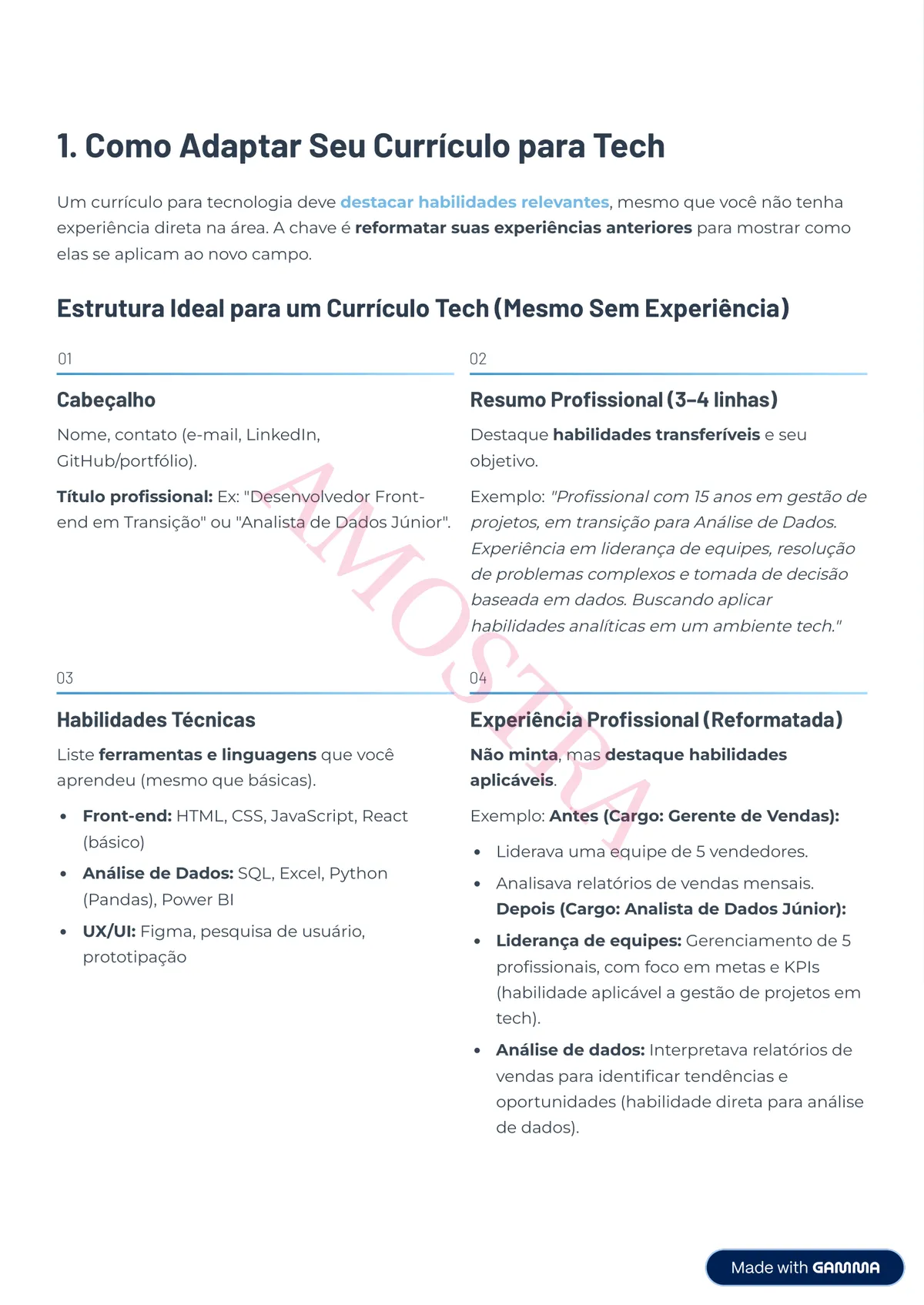 Amostra — Plano de 30 dias